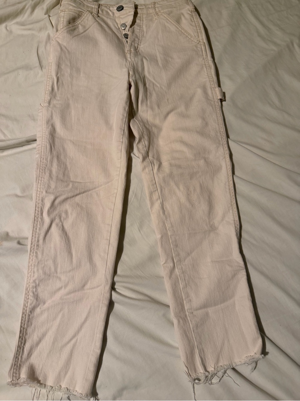High-Rise Straight-Leg Jeans in Cream (0027)